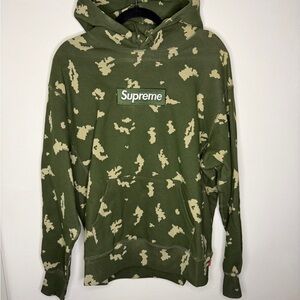 Supreme Olive and Beige Patterned Hoodie